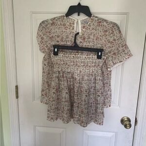NWOT Womens Rails Dainty Two Piece Skirt And Top Set Floral Print Outfit Sz S